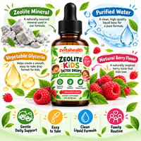 Gouttes liquides de zéolite pour enfants sous marque privée pour le bien-être intestinal et le soutien quotidien de la détoxification, supplément minéral naturel OEM