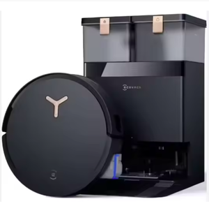 Aspirateur robot noir avec filtre à eau, vidage automatique des débris, nettoyage humide et sec, navigation LDS pour la maison et les hôtels - Product Image 1