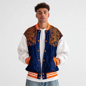 Men <b>Wool</b> Sleeve Varsity Jacket Streetwear Oversized Varsity Coat Men's Winter Drop Shoulder Varsity Jackets Tops - Product Image 5