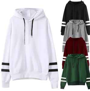 Sólido Mujer Casual XS Tamaño Pullover Sudadera con capucha Manga larga Transpirable Fleece Loose Fit Otoño Sudadera bordada - Product Image 1