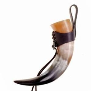 Cor à boire rustique et poli de longue durée pour les fêtes et les festivals avec support en cuir disponible au meilleur prix - Product Image 4