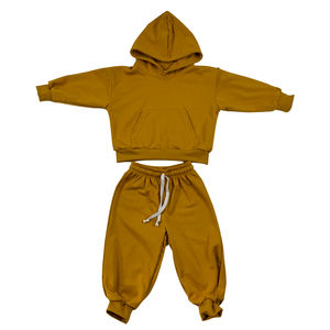 Survêtement élégant deux-pièces décontracté d'athlétisme pour enfants à capuche grande taille pour garçons et filles prix de gros pour l'hiver - Product Image 6