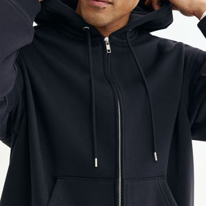 SAAR INDUSTRIES Sudadera con Capucha y Cremallera para Hombre, Personalizada con Logotipo Bordado, Manga Larga, Negra, 100% Algodón Tejido de Alta Calidad - Product Image 4