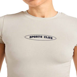 Femmes bébé t-shirts en gros à la mode haut court léger vêtements de sport d'été Slim Fit Fitness Yoga Gym haut d'entraînement à manches courtes - Product Image 2