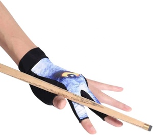 Gant de billard professionnel classique pour homme, séchage rapide, respirant, trois doigts, matière élastique, pour billard américain, snooker et jeux de billard. - Product Image 1