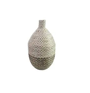 Dai Loc New Decorative Large Woven Natural Water Hyacinth Flower And Plant Vase High Quality Export Standard