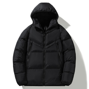 Men's Lightweight Polyester Hooded Winter Puffer Jacket Stand Custom Logo Camouflage Pattern Warm Bubble Puff Coat Zipper for - Product Image 4