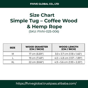 Pet Supply Coffee Wood Simple Tug Chew <b>Toy</b> with Hemp Rope, Classic Tug Style Builds Jaw Strength and Supports Dental Health - Product Image 3