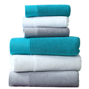 Ensemble de serviettes de bain en coton égyptien en gros, 600 GSM, blanc, serviettes de bain, de visage et de mains pour hôtel, 3 pièces, certifié OEKO-TEX - Product Image 5