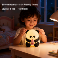 Veilleuse Panda en silicone, lampe LED mignonne en forme d'animal, rechargeable par USB, commande tactile, pour chambre d'enfant, fabricant certifié CE