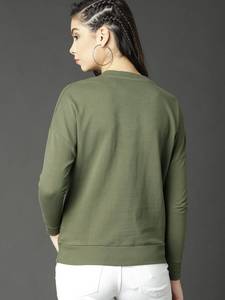 Sweat-shirt à capuche vert olive pour femme, polaire doux, 100% coton, manches longues, haut décontracté confortable, tenue quotidienne élégante, hiver - Product Image 4