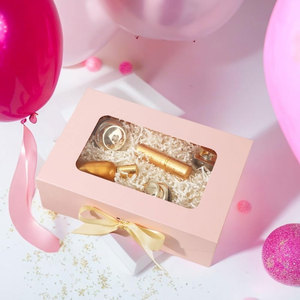 Caja de perfume Papel Desenvolver la belleza Caja de regalo de perfume de buena calidad con ventana transparente y cinta - Product Image 2