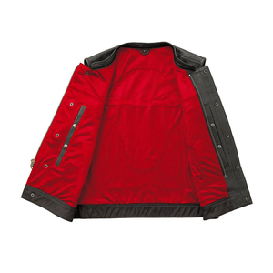 Venta caliente 100% Chaleco de cuero negro de alta calidad para hombres de talla grande sin mangas y bolsillos delanteros Chaleco de motocicleta calentado de invierno - Product Image 3