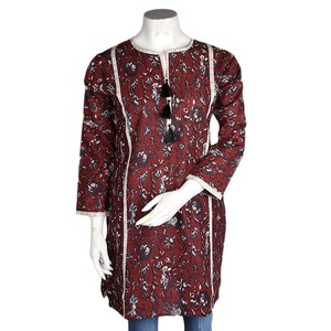 Kurti estampado para mujer - Marrón oscuro - Product Image 2