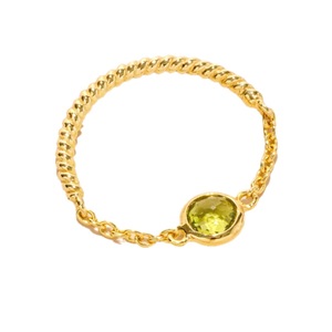 Anillo de Cadena de Diseño Minimalista Chapado en Oro de 14K S925 con Cuarzo Transparente Natural, Personalizable para Venta al por Menor, OEM, ODM - Product Image 1