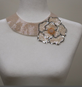 Trendy High Quality Unique Western Beaded Scarf <b>Necklace</b>, Fringe Beaded Bandana - Product Image 2