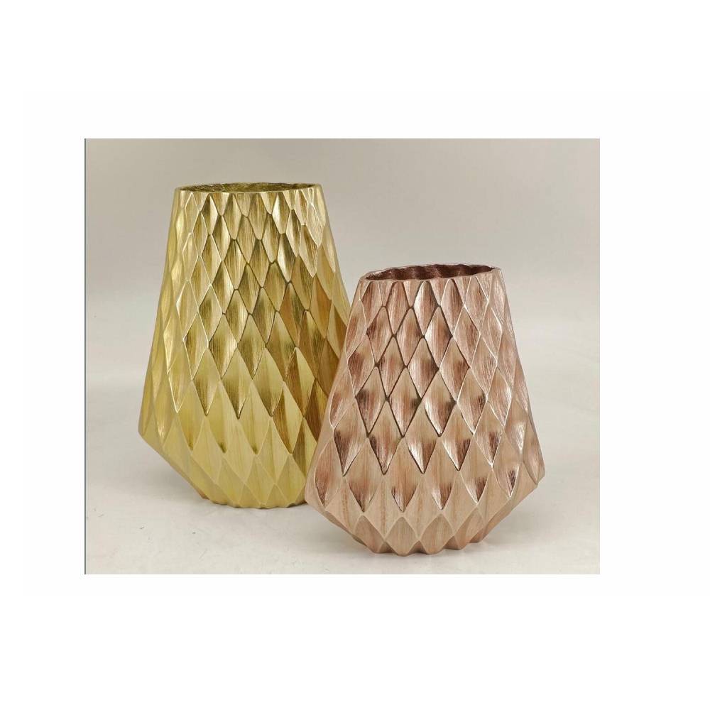 Finebuy Vase Décorative En Aluminium Doré Grand Vase à Fleurs Moderne Vase Design Extravagant Pour Florales Vase De Sol Xxl En Metal Decoration Interieure