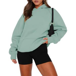 Sweat-shirt à capuche oversize pour femme, manches longues, décontracté, en velours doux, confortable, coupe décontractée, streetwear, logo sur le devant - Product Image 5