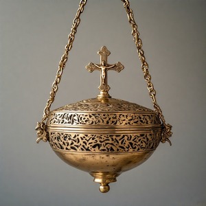 HolyCenser quemador de incienso de iglesia tradicional incensario de Metal adornado con cadena para humo divino Vintage latón pulido uso religioso - Product Image 5