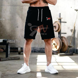 Short de sport de gym personnalisé pour hommes Short de jogging en toile de coton respirant avec taille élastique fermeture à cordon Style décontracté - Product Image 2