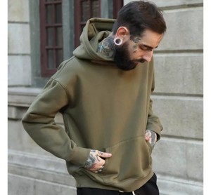 Sweat à capuche personnalisé avec logo 2025 pour homme, en polyester/coton, molleton épais, grande taille 6XL, style personnalisable, hiver uni - Product Image 2