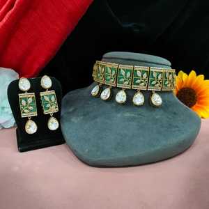 Artesanía excepcional Diamantes americanos Moissanite Gargantilla Conjunto Diseño deslumbrante Mejor calidad Polki Collar Gargantillas de moda - Product Image 3