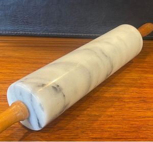 Rodillo de mármol de Carrara blanco, rodillo de mármol para despensa de cocina, rodillo de mármol con soporte - Product Image 4