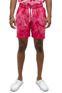 Short de survêtement en coton pour hommes, broderie en détresse, motif solide, délavé au soleil, bord coupé, délavé à l'acide, logo personnalisé, style décontracté et écologique - Product Image 4