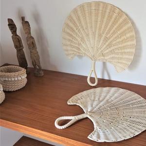พัดหวายสานสำเร็จรูปขายส่ง งานฝีมือยอดนิยม ติดผนัง งานศิลปะแขวนผนัง พัดหวายสีขาว - Product Image 5
