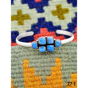 Southwest Handmade Golden Hills Turquoise & Sterling <b>Silver</b> <b>Cuff</b> <b>Bracelet</b> Cultural Collectible Jewelry - Product Image 3