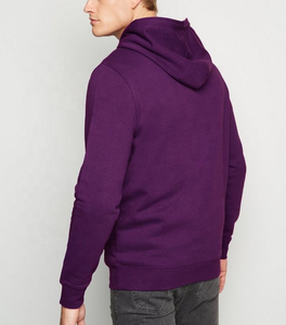 เสื้อฮู้ดแขนยาวสำหรับผู้ชาย2025สีม่วงทรงพอดีตัวปกติสำหรับผู้ชาย - Product Image 5
