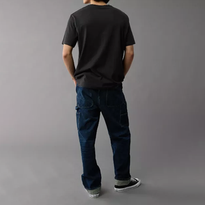 Vente en gros T-Shirt en coton avec logo imprimé de haute qualité pour hommes Col côtelé de luxe Épaule tombante lourde Commandes en gros - Product Image 2