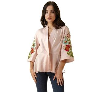 Excellent Quality Women's Floral Woven Print Long Sleeve Dress Low Price Fashion Shirt Mini Blouses Women's Fashion Wear - Product Image 1