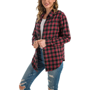 New Look Classy Camisa de franela de algodón 100% para mujer Botón frontal Casual Transpirable Ecológico - Product Image 5