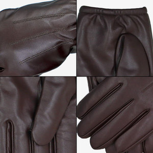Guantes de Conducción de Cuero para Hombre, Estilo Clásico, Dedos Completos, Color Azul, Piel de Ciervo - Product Image 6