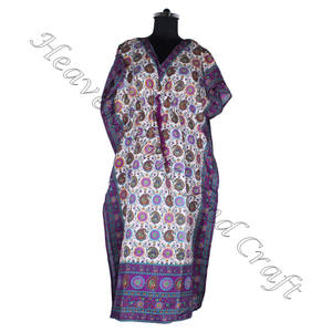 KFL012 Vêtements décontractés imprimés floraux Caftans longs en soie pour femmes Caftan/Caftan longue taille Vêtements en coton Caftan Robe imprimée pour femmes - Product Image 2