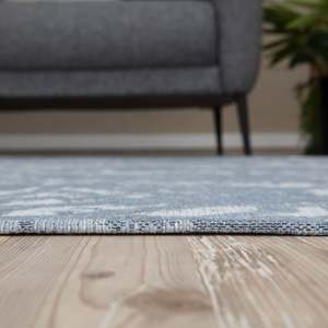 Alfombra de Pasillo Minimalista Lavable Color Azul Carina de Netline, Alfombra Rectangular Abstracta Hecha a Máquina para el Hogar - Product Image 5