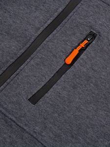 Vente en gros 100% sweats à capuche en molleton de coton pour hommes sweats imprimés poids lourd fermeture éclair complète cordons respirants bloc de couleur - Product Image 4
