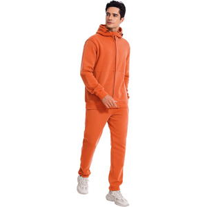 Logotipo personalizado invierno transpirable 100% algodón ligero chándal hombres diseño sólido ecológico a prueba de viento conjunto de talla grande hecho - Product Image 2