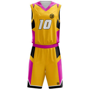 Uniforme de Baloncesto de Tela Suave 100% Poliéster en Colores Atractivos, Uniforme de Baloncesto de Buena Calidad con Estampado Completo - Product Image 1