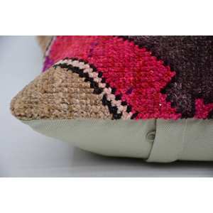 Coussin Kantha en laine multicolore patchwork 12x12 pouces Coussin décoratif tissé avec motif vintage - Product Image 4