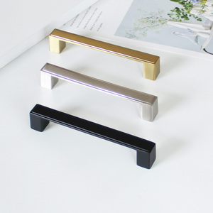 Modern Stainless Steel Bathroom Cabinet Pulls Luxury Gold <b>Black</b> Silver Drawer Handles Minimalist Kitchen <b>Cupboard</b> Furniture - Product Image 3