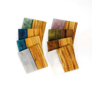 New Arrival Unique Design Square Acacia Wood and <b>Epoxy</b> Resin Coasters Best quality mat s coaster - Product Image 1