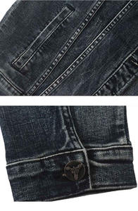 Brand New Custom Made Autumn Winter Gradient Denim Jacket Men American Washed Distressed Plain <b>Short</b> Lapel Denim Jacket <b>For</b> Men - Product Image 5