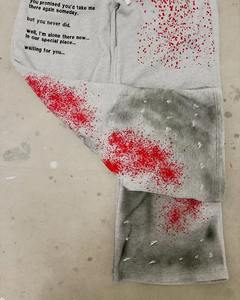 American Street Dirty Style Fashion Mid Waisted Washed 100% Cotton Transpirable Vintage Men's Jogger Pantalones con cordón - Product Image 3