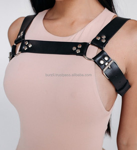 Arnés de cadena de cuero negro de talla grande Cinturón de cuerpo hecho a mano Moda Body - Product Image 6