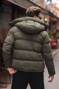 Manteau d'hiver pour homme avec logo personnalisé, imperméable, avec garniture en fourrure, fermeture éclair, épais, chaud, décontracté, de haute qualité pour les températures froides - Product Image 6