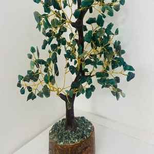 Pierre précieuse verte, arbre de jade vert, cristal de guérison, pierre précieuse de guérison, cadeau en cristal, arbre de jade vert - Chance et succès - Product Image 3