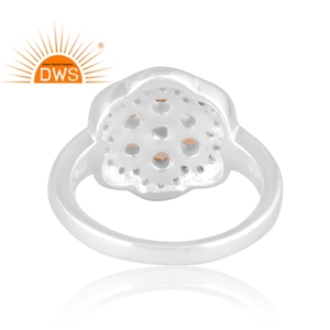 แหวนเรียงซ้อนพลอยสีขาวและพลอยซิทรีนสีเงินสเตอร์ลิง - Product Image 4