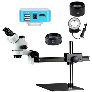 全金属クロムメッキ機械部品3.5X-90X連続ズーム三眼立体顕微鏡ジュエリー識別ツール - Product Image 1